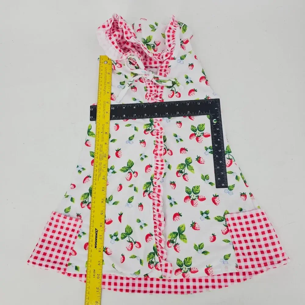 SweetHoney Strawberry Terry Cloth Cover Up 4T Cottagecore Farm Country 4016